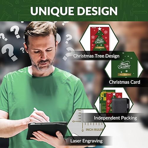 Miniatura 4 de Cartera multiherramienta 20 en 1, regalos de Navidad de elefante blanco para hombres, herramientas de tarjeta de crédito para maridos, papás, novios