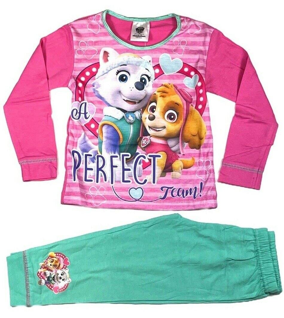 Girls Toddler Official PAW Patrol Skye & Everest Character Long Sleeve and Leg Pyjamas (18-24 Months) Pink