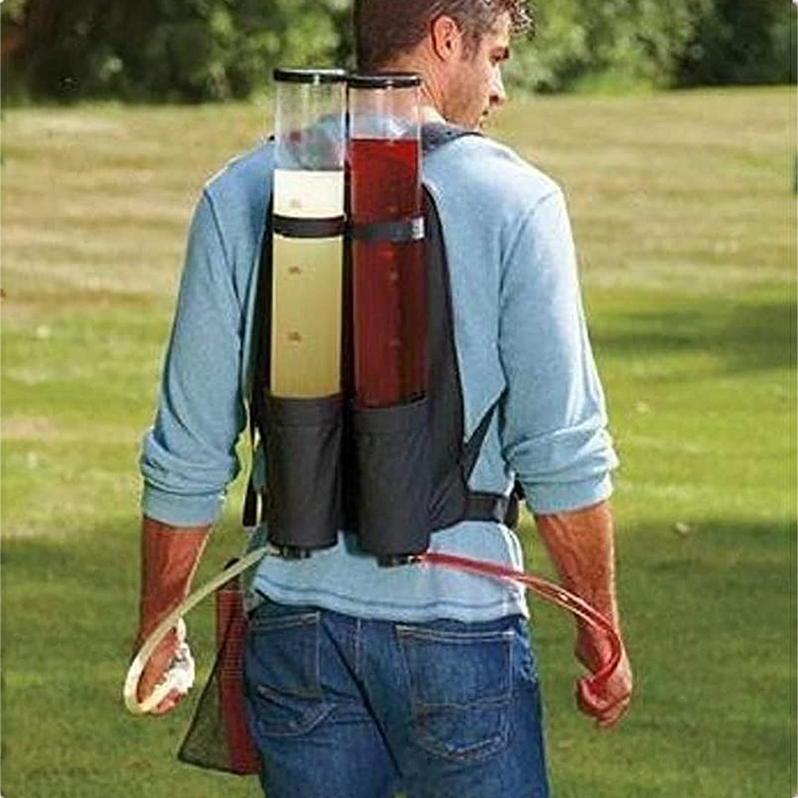 Distributeur Boissons À Dos À Double Réservoir,Distributeur Bière 6L Distributeur Liquide d'alcool avec Conception Sac À Dos Et 2 Sorties,pour Bar Party Nightclub Club Outdoor Entertainment