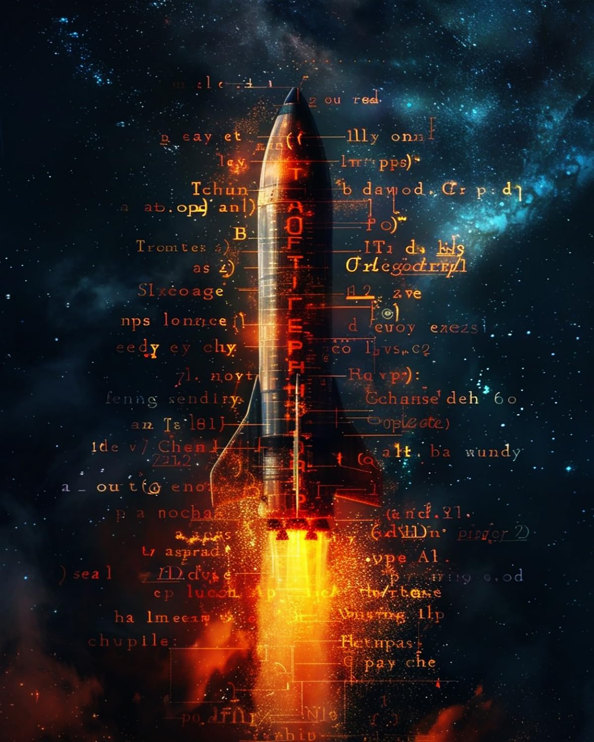 Liubaishi Black Paint By Numbers For Adults, Space Rocket Theme, 16X20 Inch Acrylic Canvas Kit With 3 Brushes