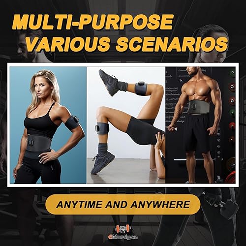 Miniatura 5 de Emurdyon - Cinturón estimulador de abdominales MHD TENS EMS, estimulador muscular, entrenador de cintura para mujerhombre, equipo de entrenamiento