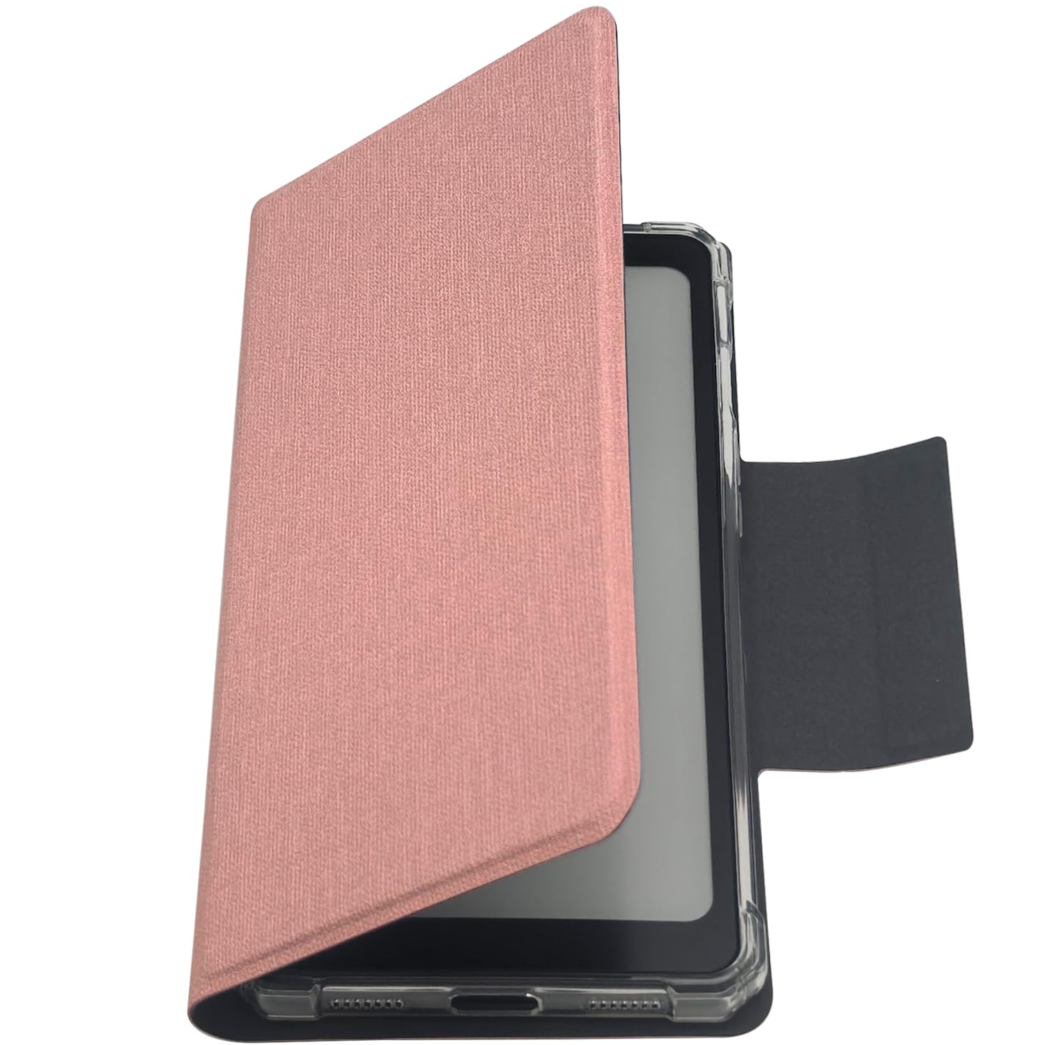 Custodia a libro magnetica rimovibile 2 in 1 per Onyx Boox Palma2 (2024) Cover trasparente in TPU con funzione sleep/wake automatica, chiusura magnetica fibbia (panno rosa rosa)