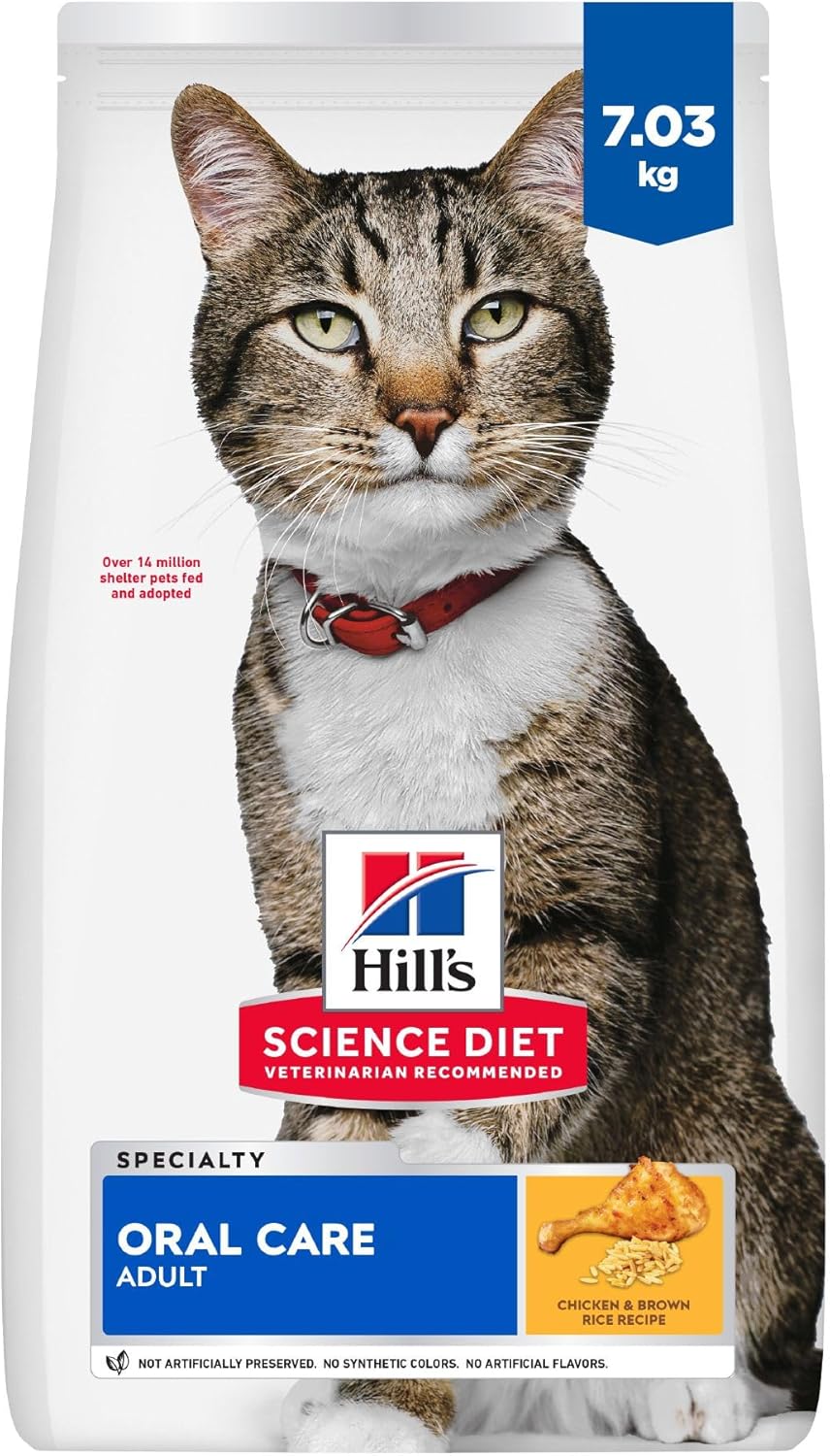 Hill’s Science Diet Adult Oral Care Chicken Recipe Dry Cat Food 7.03 kg Bag