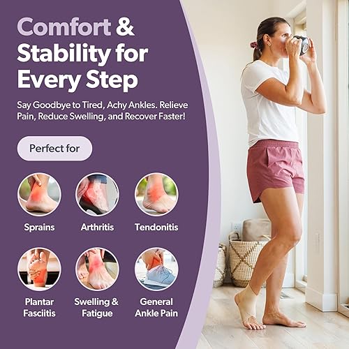 Miniatura 7 de BraceAbility Tobillera elástica  Vendaje de protección de apoyo para los pies para evitar esguinces de tobillo en gimnasia, baile, caída, yoga,