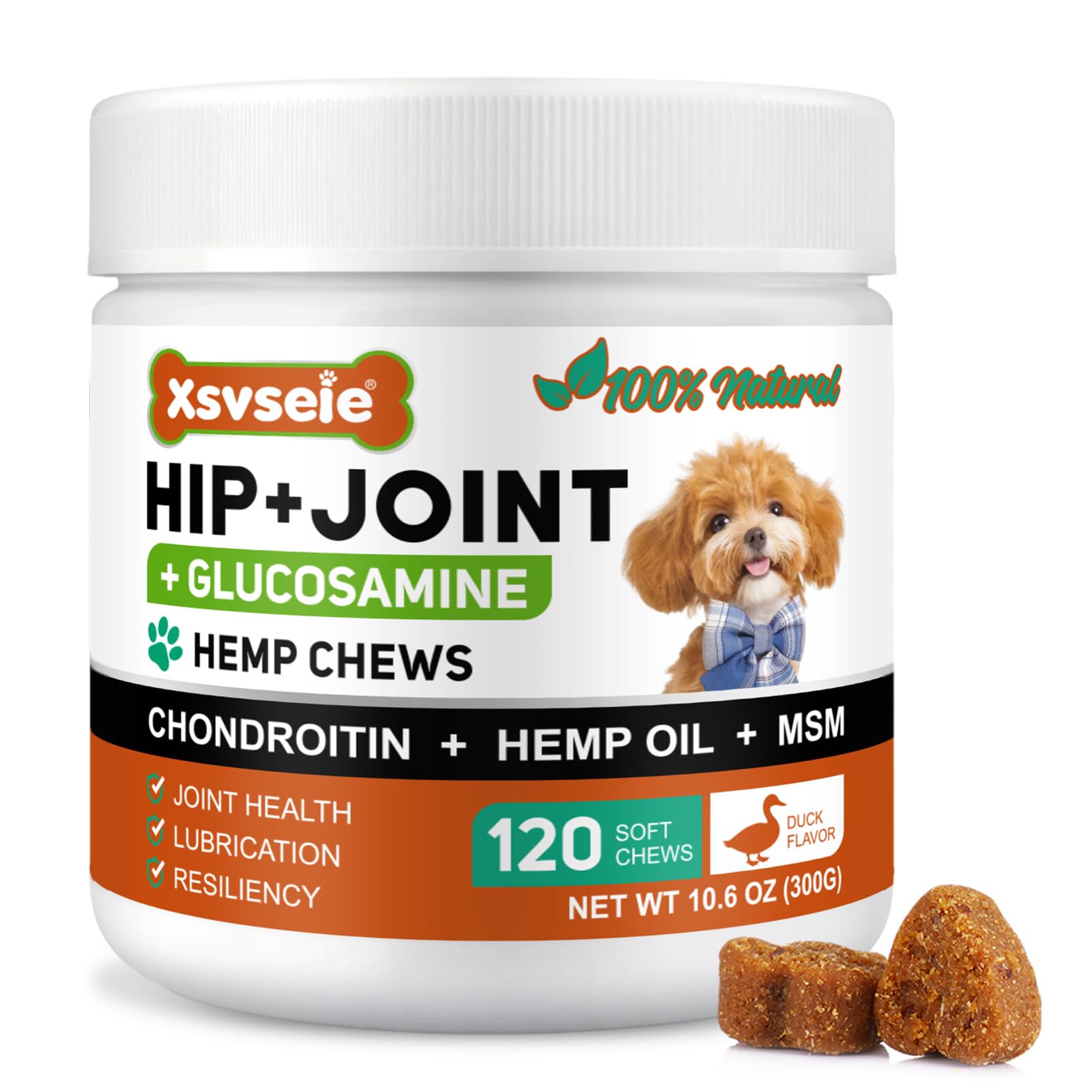 Joint Supplement for Dogs | Dog Joint Care with Glucosamine, Chondroitin, MSM, Green Lipped Mussel, Vitamins C & E, Hip & Joint Support for Senior Dogs, 150 Chews for All Breeds & Sizes(Duck Flavour)