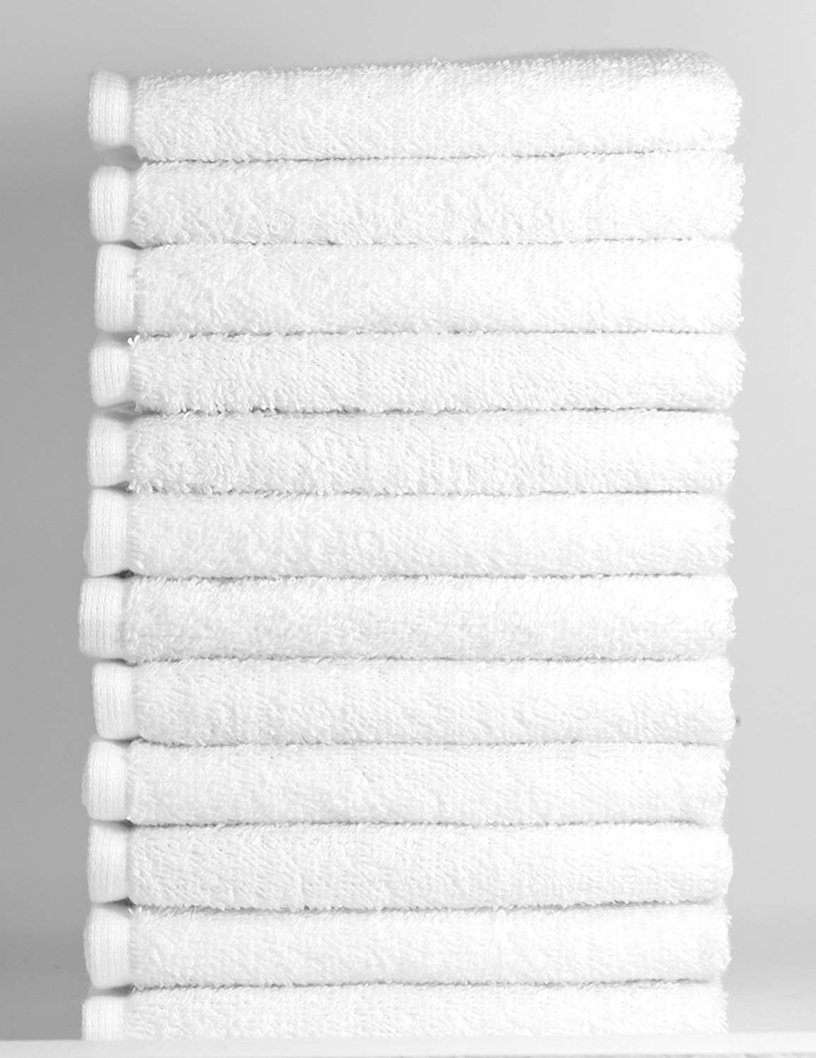 The House Of Emily Luxury Turkish Cotton 600gsm Washcloth Towel Set 12 Pack 30 x 30 cm Highly Absorbent Soft Face Cloths, Fingertip Towels (White)