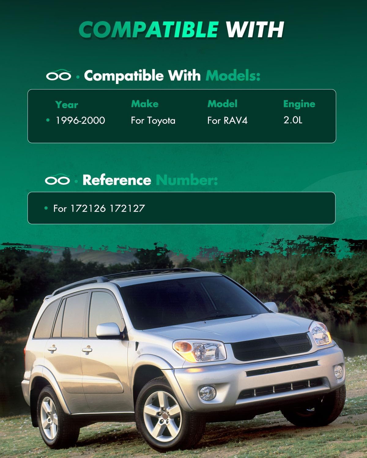 SCITOO 2Pcs Front Quick Complete Strut Assemblies Struts and Shocks for 1996-2000 for Toyota RAV4 Complete Struts w/Coil Spring 172126 172127