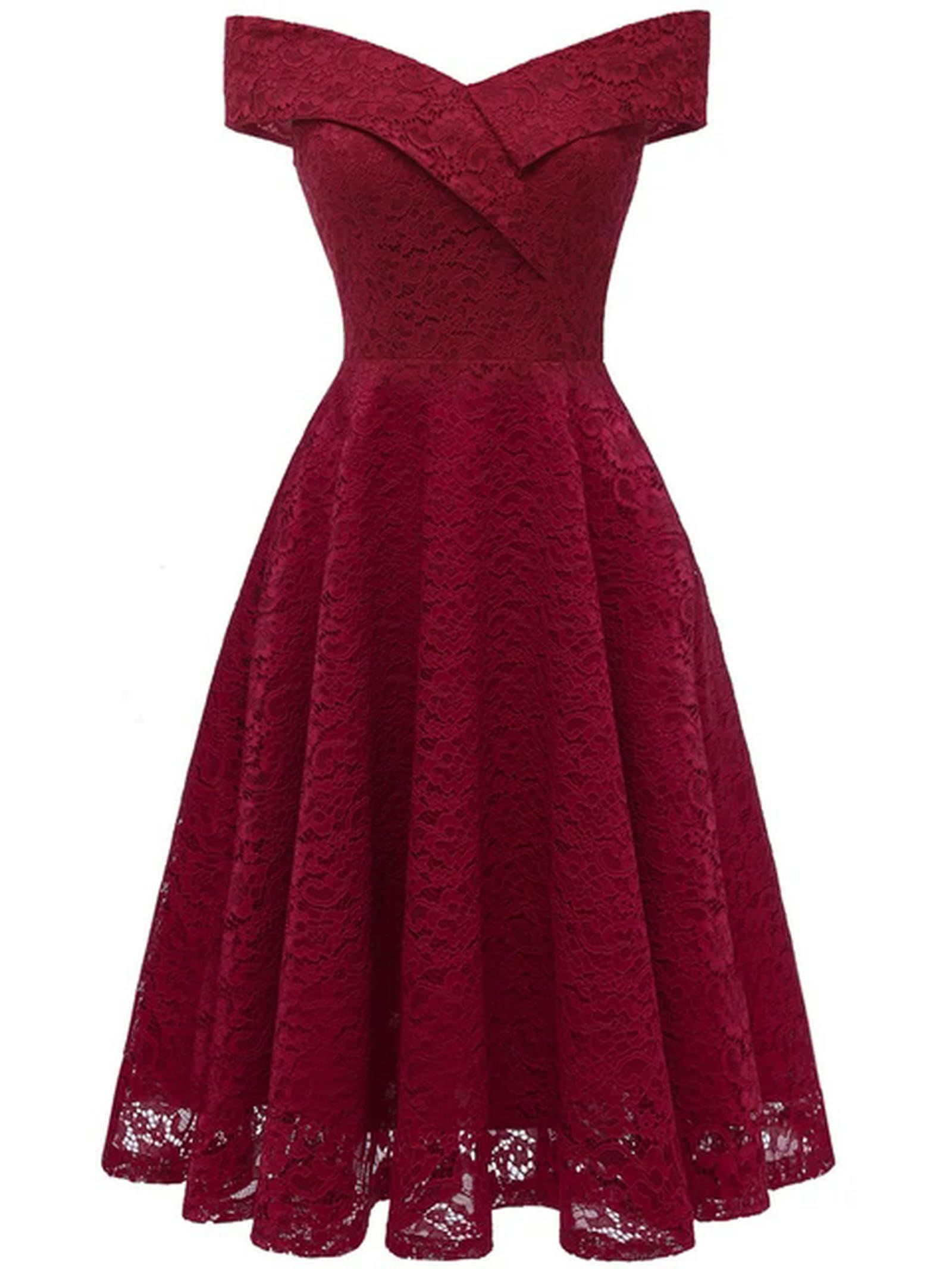 Robe en dentelle de bal haut de gamme col incliné asymétrique