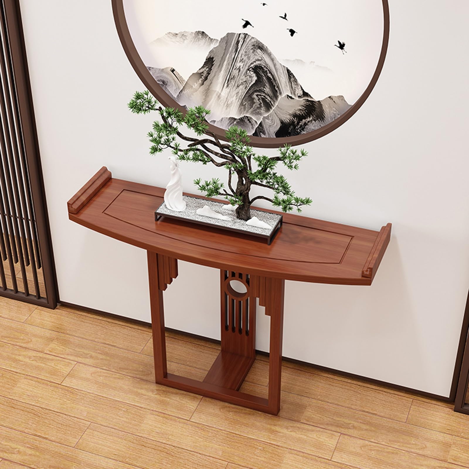 Mesa Consola Rectangular Larga de Madera, Mesa Auxiliar Estrecha para recibidor, Ideal para Sala de Estar, Pasillo, sofá o vestíbulo (marrón).