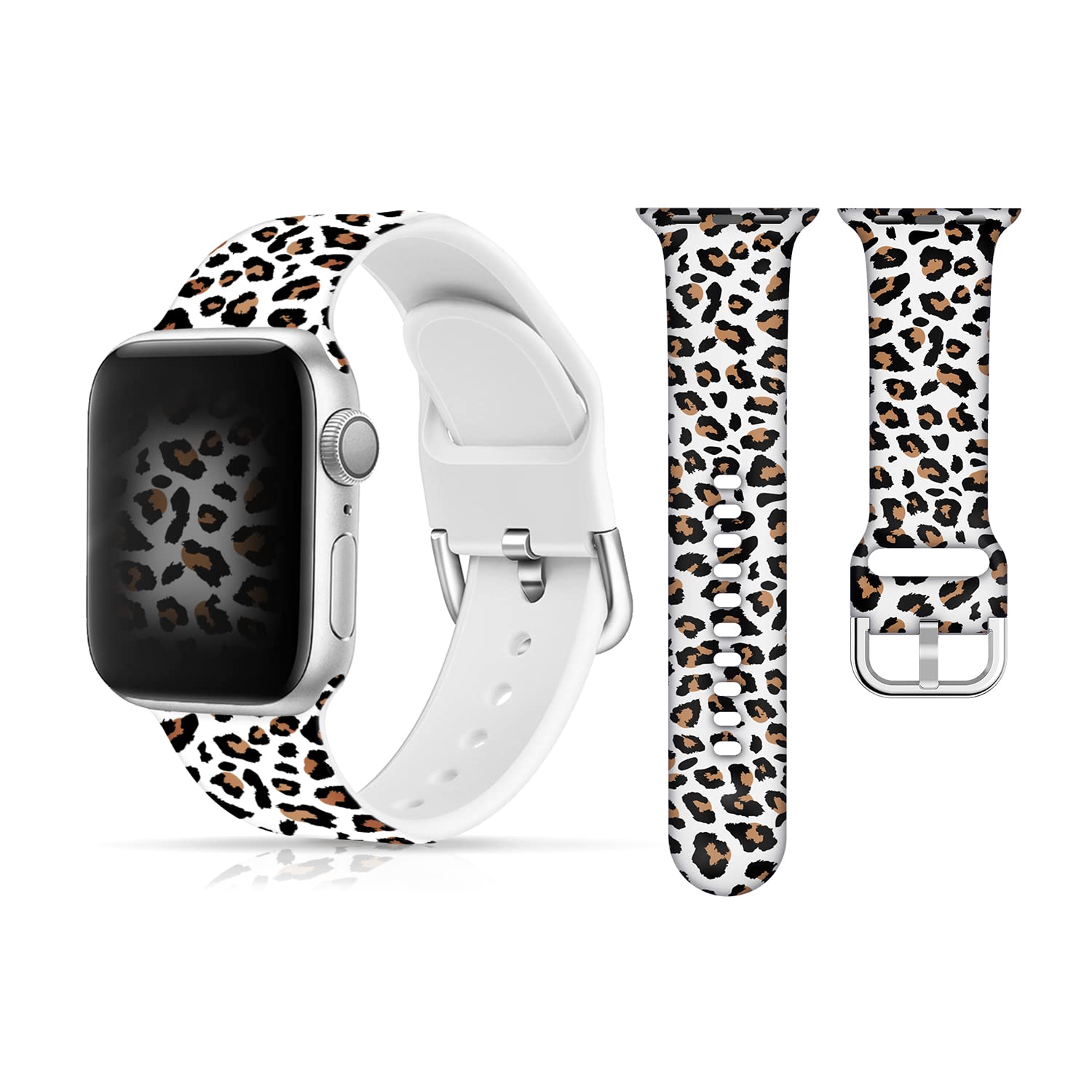 Watch Band Compatible with Apple Watch 38mm 40mm 41mm 42mm 44mm 45mm Soft Silicone Wristbands Replacement Strap with Class...
