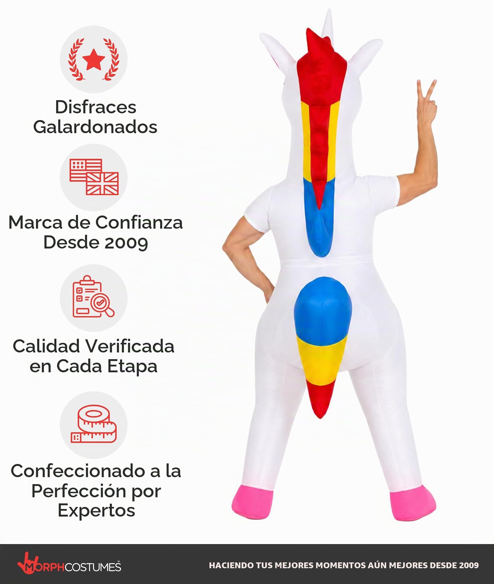 Morph Costumes Disfraz Unicornio Adulto Hinchable , Disfraz Despedida Soltera Talla Única
