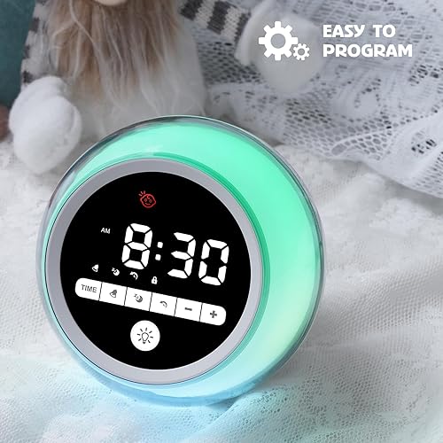 Miniatura 7 de Reloj despertador para niños, Ok to Wake Clock con luces nocturnas, temporizador de siesta, reloj de entrenamiento del sueño para niños pequeños,
