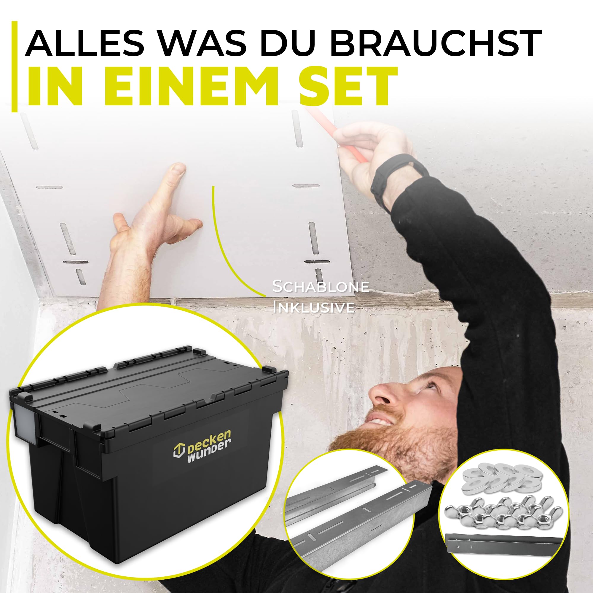 Storage-System | Überkopf-Garagenregal, Deckenregale, Deckenboxen, perfekt für Garage, Keller, Gartenhütte und Dachboden (4 Sets)