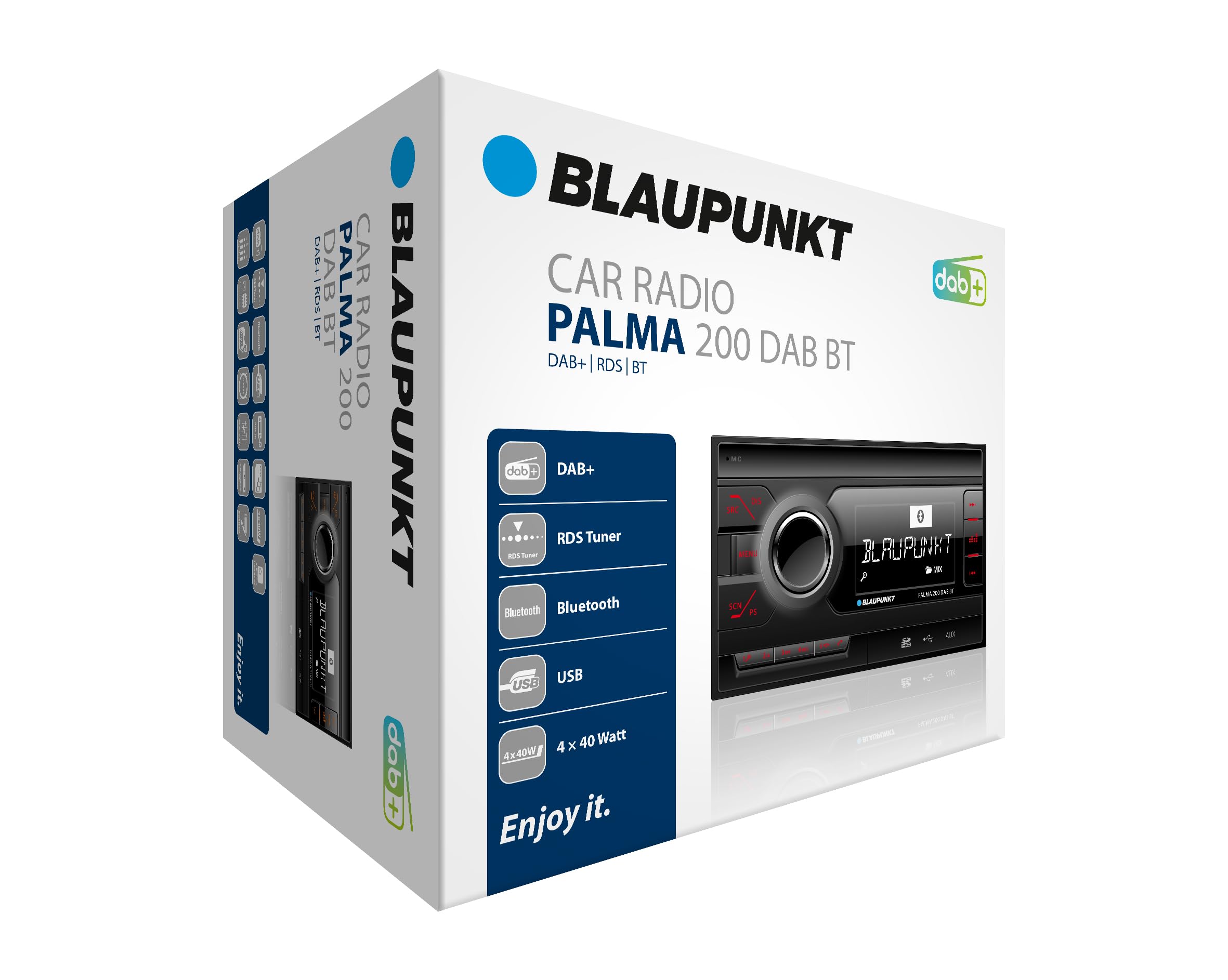 Blaupunkt Palma 200 DAB BT, 2-DIN Autoradio, DAB+, Bluetooth, Freisprecheinrichtung, USB, SD-Kartenleser, Aux-Eingang, 160 Watt, schwarz