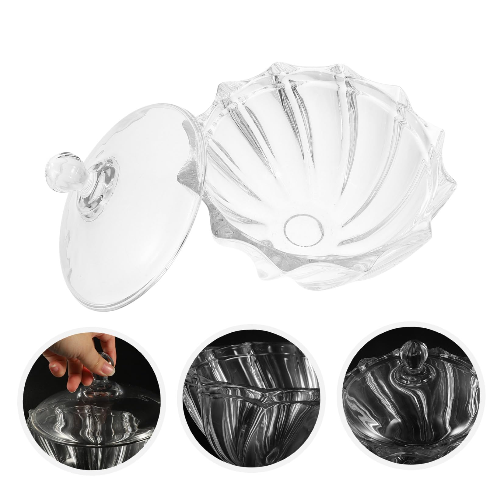Tarro de Dulces de Vidrio con Tapa para Snacks y Galletas | Recipiente para Alimentos, Uso en Cocina Recibir Invitados, Diseño Clásico de Apariencia Elegante