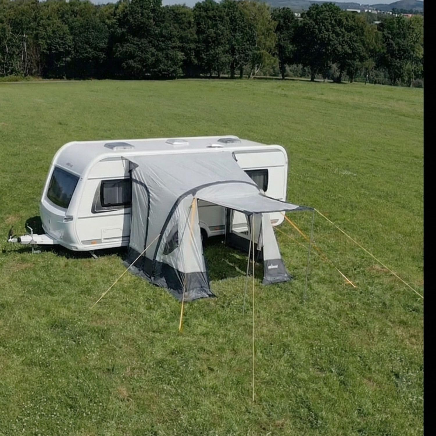 Seitenzelt 260x250cm Camping Luft Vorzelt für Wohnwagen, Wohnmobil inkl. Pumpe (260x250cm)