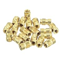 Vista 20 de uxcell Tuercas de inserción moleteadas, 120 piezas M2 x 0.118 in L x 0.138 in OD impresión 3D tuercas de latón roscadas hembra insertos de latón