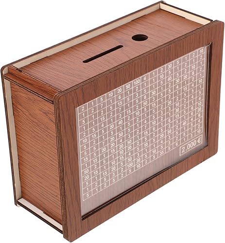 Alipis Alcancía de madera, banco de dinero de madera con caja de dinero de ahorro, banco de monedas con contador para fondos de automóvil, fondos