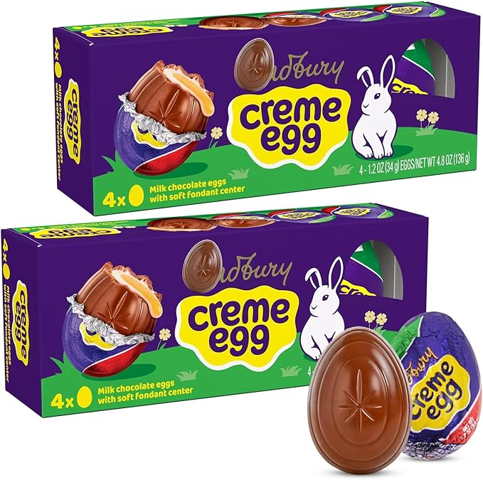 Easter Chocolate Creme Eggs, 2 Boxes of Easter Egg Each Contains 4 Chocolate Eggs, Ideal for Sharing with Family, Friends and Loved Ones, Perfect for Egg Hunts and Basket Stuffers