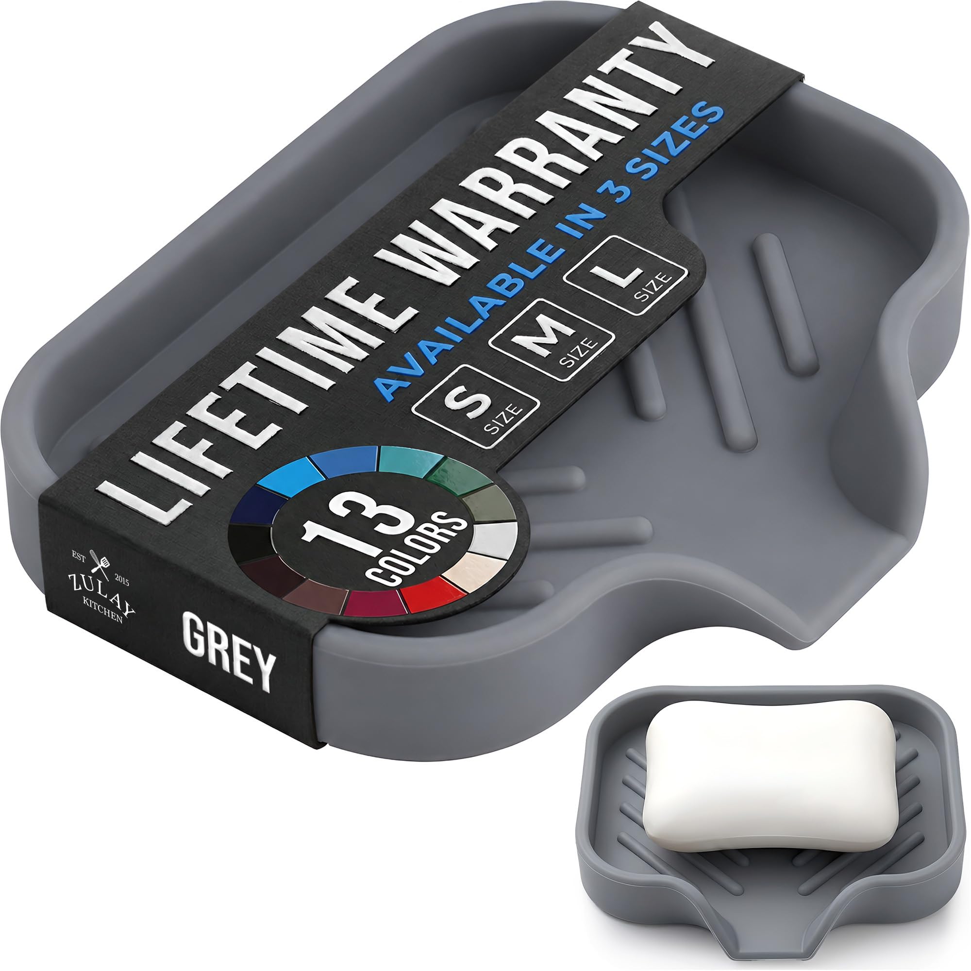 Porte-éponge en silicone antidérapant Zulay petit plateau de rangement lavable