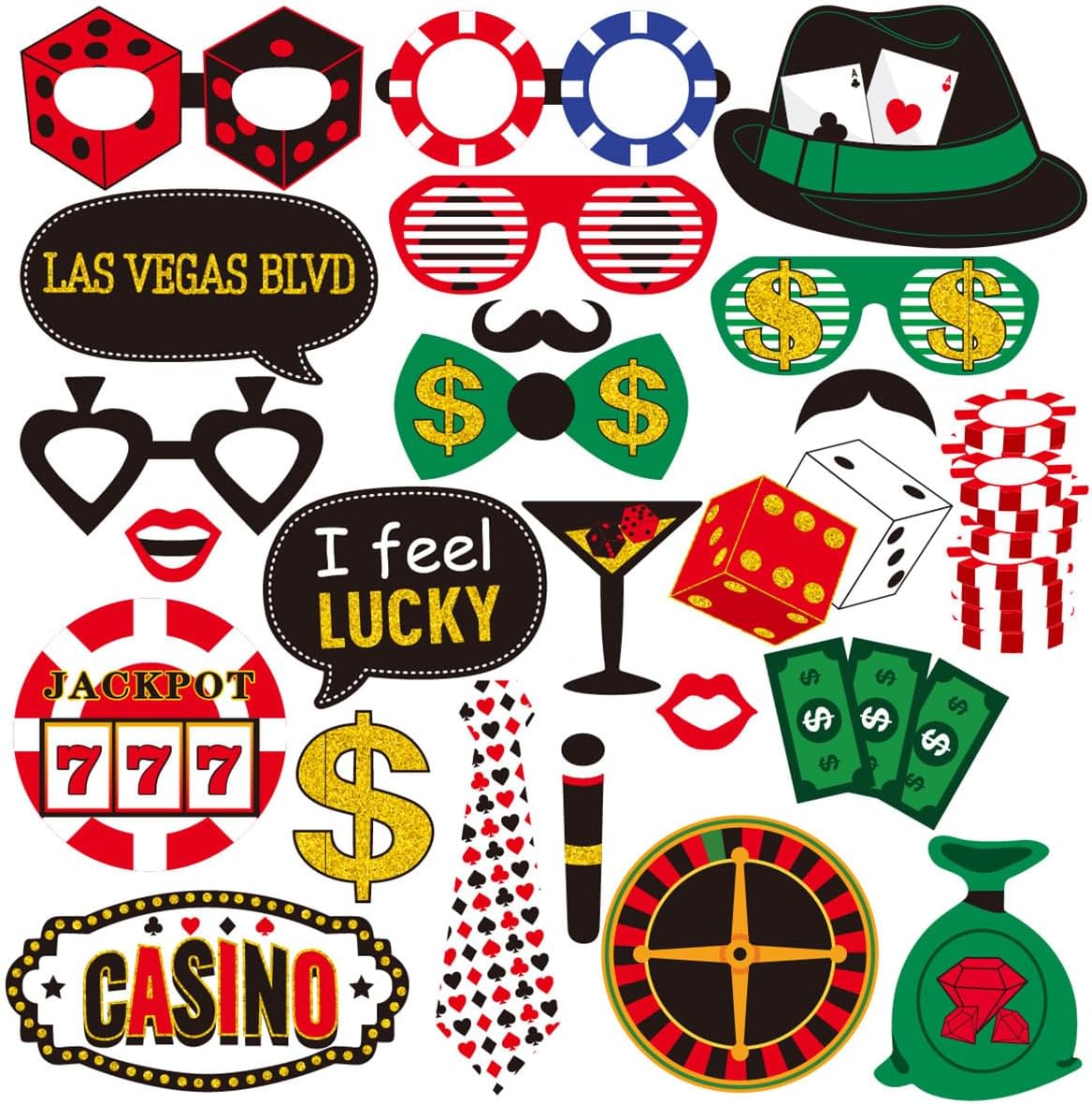 Carnival Photo Booth Props, Tumwisk 30PCS Carnival Decorations Circus Theme Party Decorations,Funny Circus Theme Celebration Selfie Props - Circus Birthday Backdrop