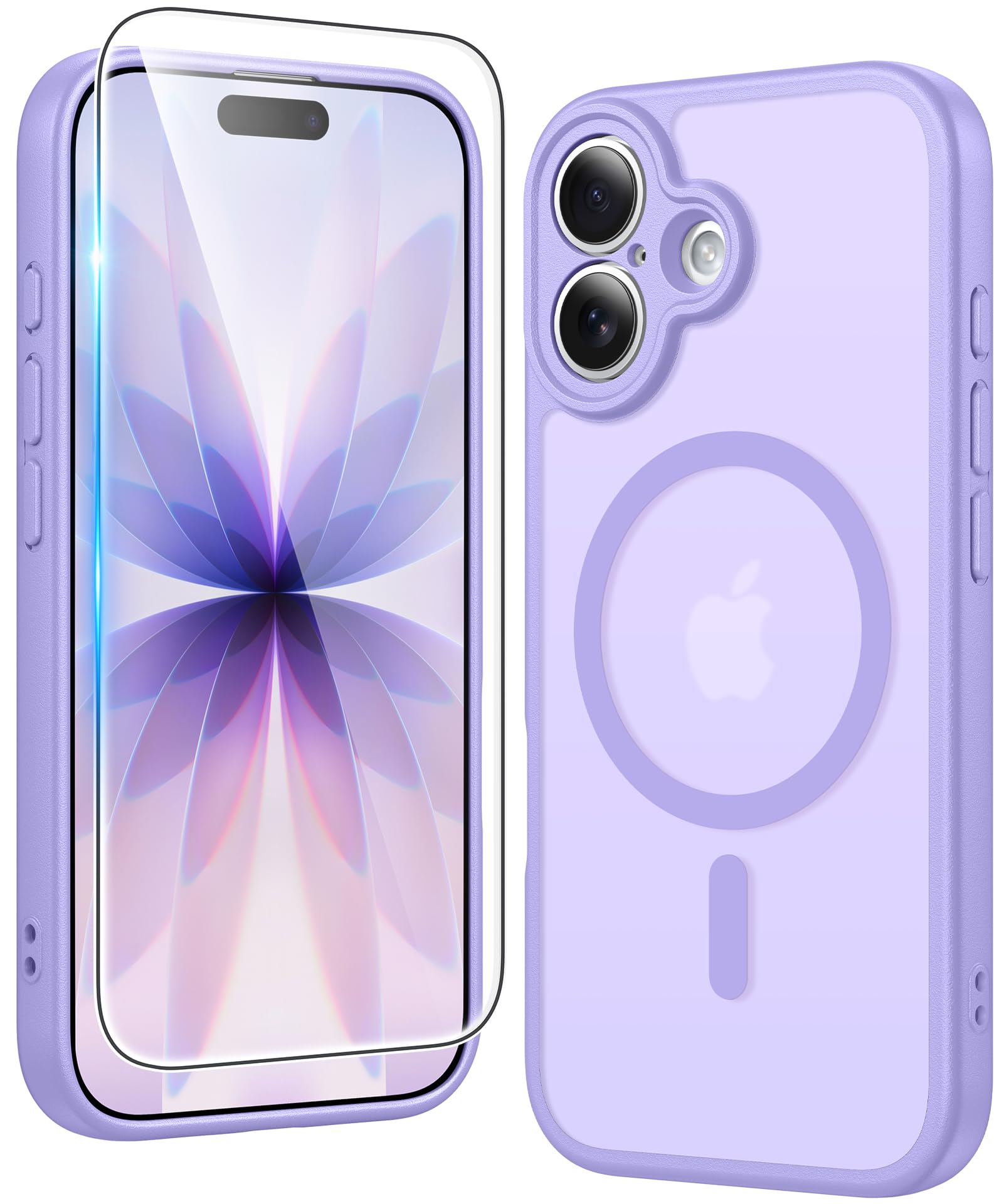 FNTCASE for iPhone 17 Phone Case Compatible with Magsafe Matte Phonecase | Screen Protector, Military Grade Drop Protection, Slim Magnetic Phone Cases, Shockproof Bumper, Transparent Cell Cover