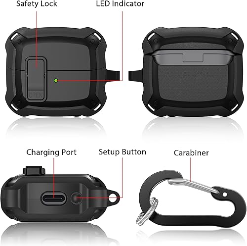 Miniatura 4 de KOREDA Funda compatible con Samsung Galaxy Buds 3 y Galaxy Buds 3 FE y Galaxy Buds 3 Pro con kit de limpieza, TPU militar a prueba de golpes,