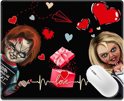 3D Anime Mouse Pad for Women Funny Gaming Mouse Pad Non-Slip Comic Girl Keyboard Pad Desk Pad Home Office Working Accessories,10.2 * 8.3in Bloody Doll Couple