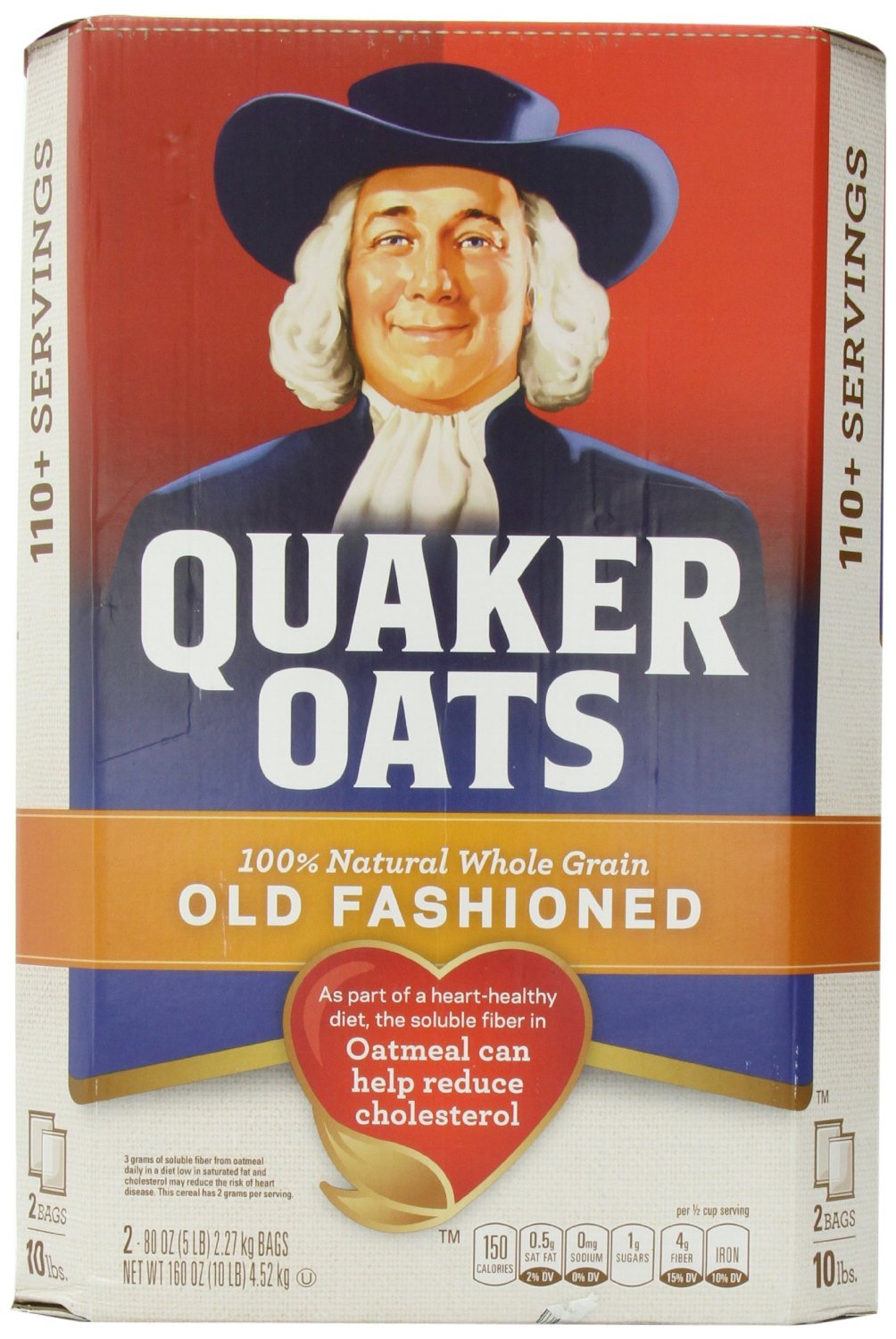Quakerdyza Old Fashioned Oats - 100% Natural Whole Grain - Two 5 LB Bags rzldm