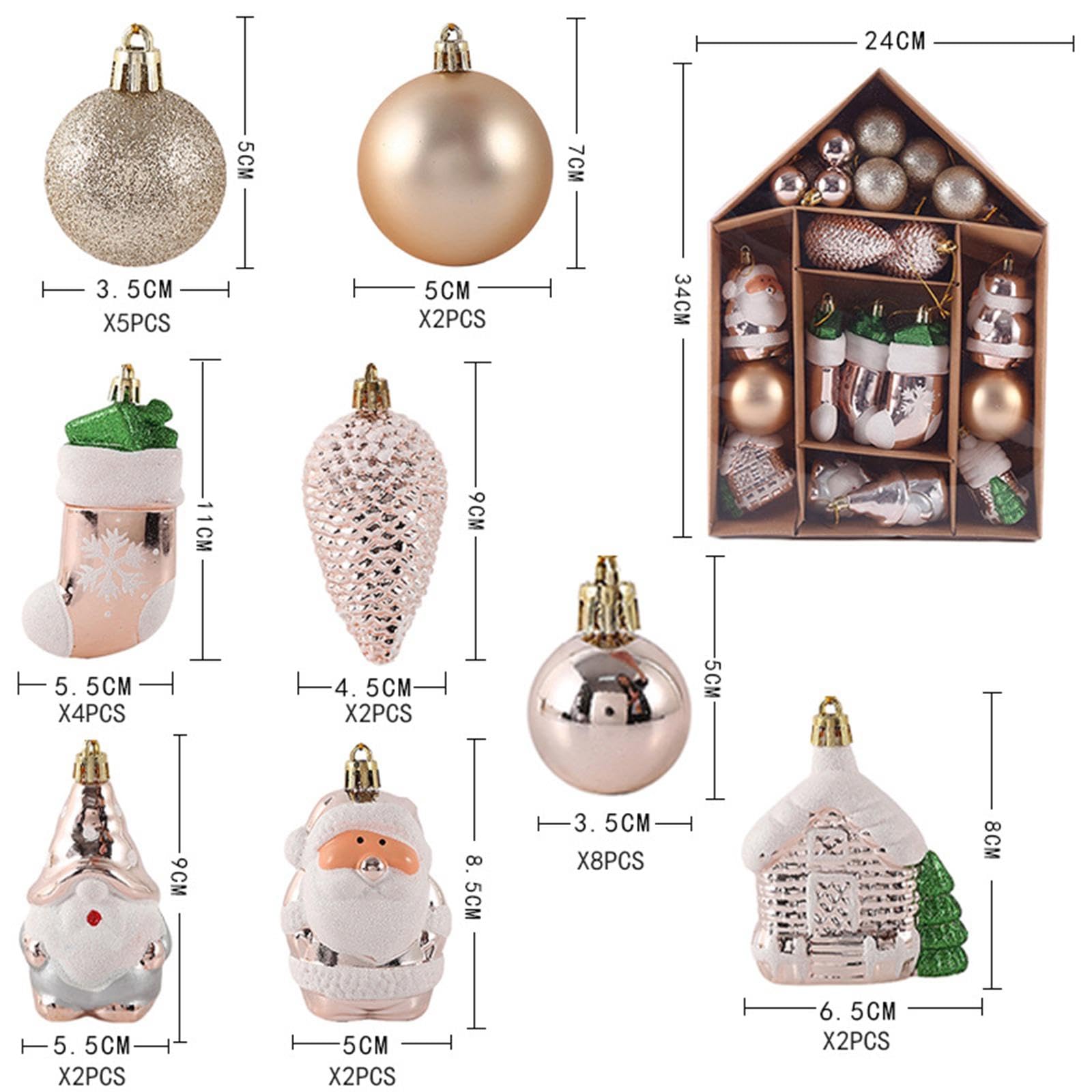 Oshhni Weihnachtskugeln, Ornamente, Weihnachtsbaumdekoration, Anhänger, Weihnachtskugeln, große Menge für Partygeschenke, Festliche Winterfeiertage auf der, Champagner-Weihnachtsmann-Set