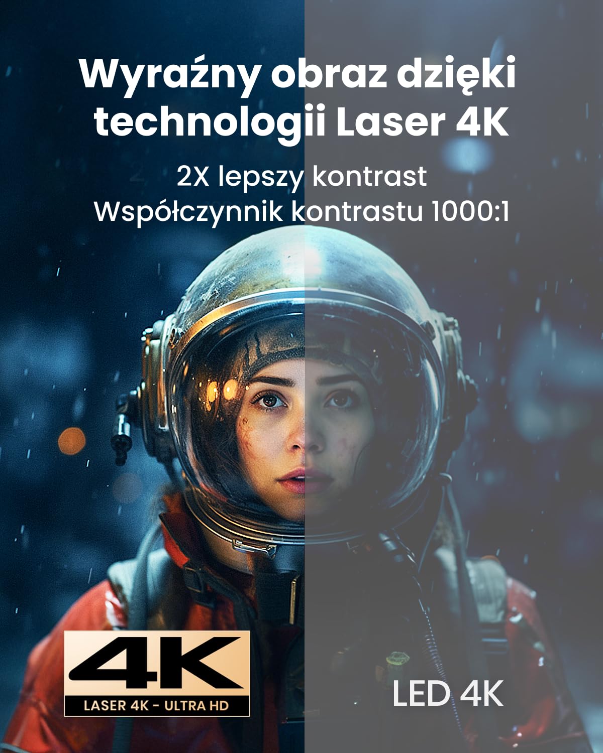Projektor laserowy Anker NEBULA Cosmos 4K, przenośny projektor o jasności 2200 ANSI lumenów, Android TV 10.0, autofokus, automatyczna korekcja trapezu, projektor kina domowego z Wi-Fi i Bluetooth