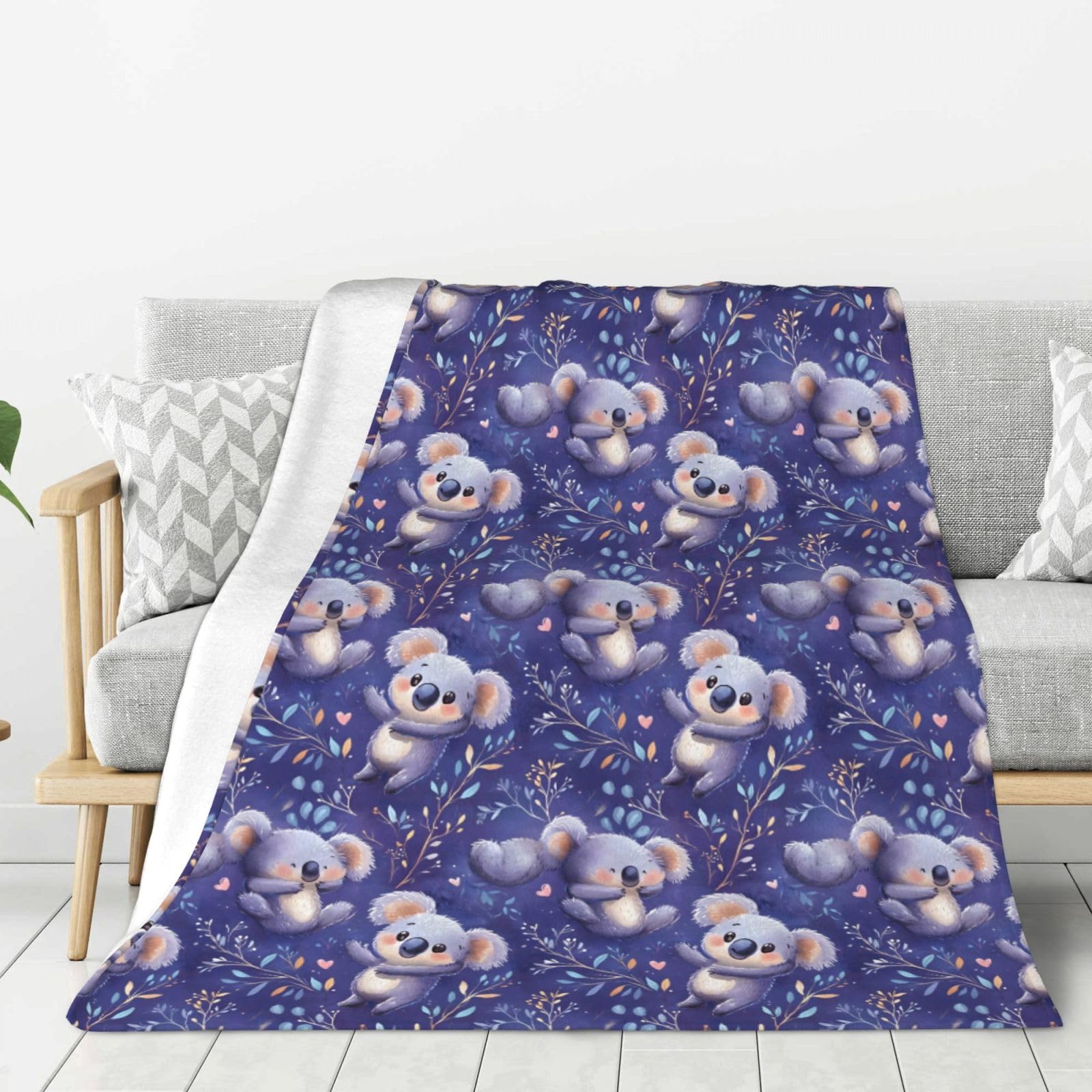 Couverture douce koala en flanelle pour réchauffer vos moments de complicité