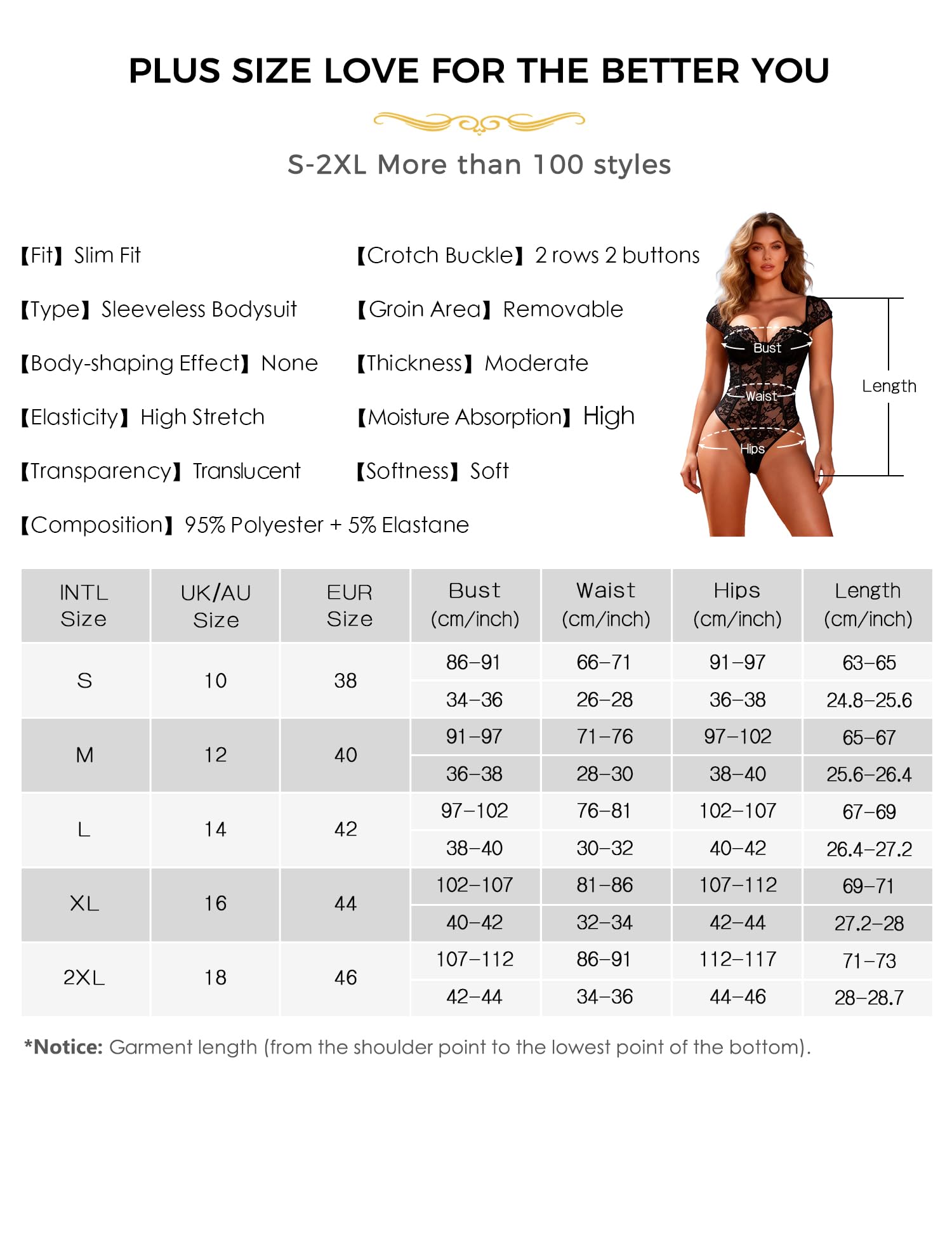 ohmydear Body Femme Dentelle avec Armature Grandes Tailles Lingerie Sexy Col Carré Dos Nu Teddy Nuisette Tenue Hot Jumpsuit Transparent sous-vêtements
