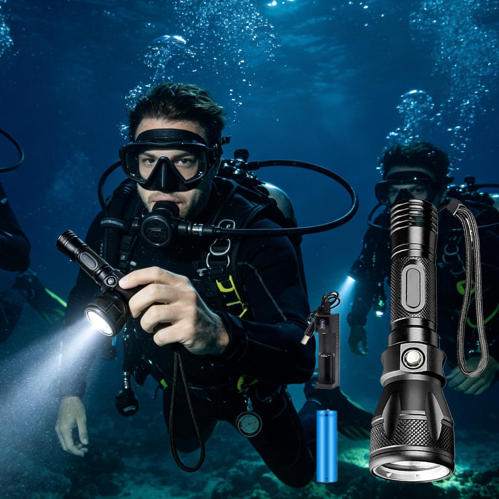 Torcia subacquea per immersioni, modalità di illuminazione, ricaricabile | Torcia LED per esterni per snorkeling notturno, attività sportive all'aria aperta e