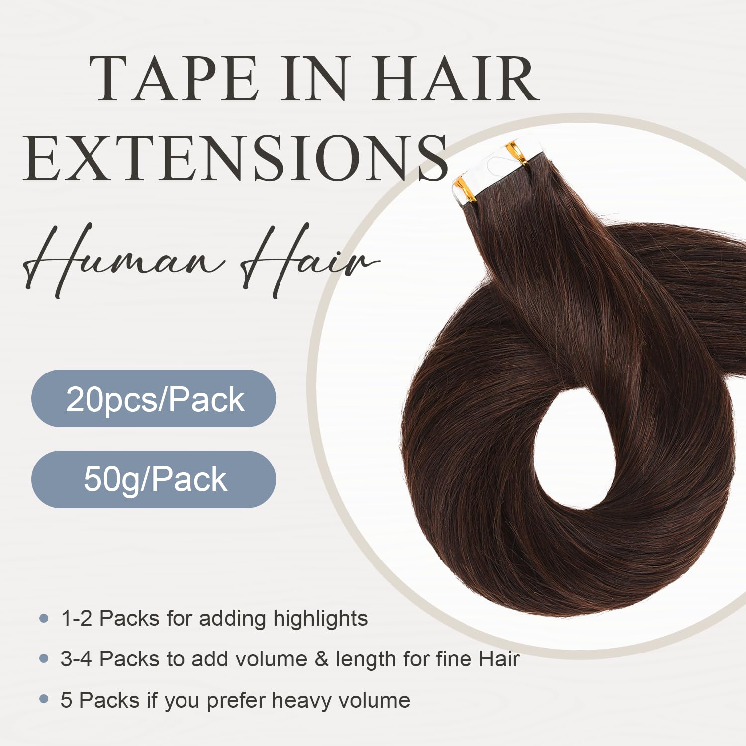 Originea Extension per capelli reali, nastro in spazzatura, 45 cm, estensioni dei capelli reali, extension per capelli, extension di capelli remy, nastro senza cuciture per donne (#2)