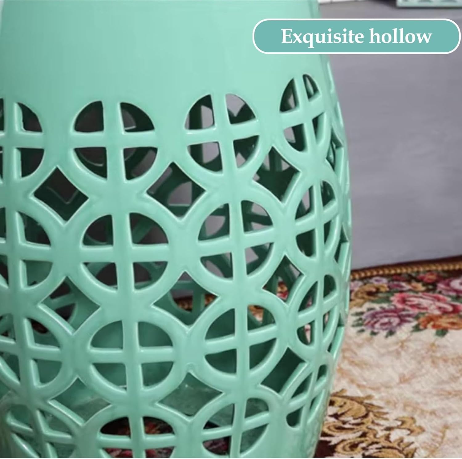 Ceramic Decorative Garden Stool, Ceramic Garden Stools, Outdoor Garden Stool for Patio, Deck, Backyard, Outdoor
