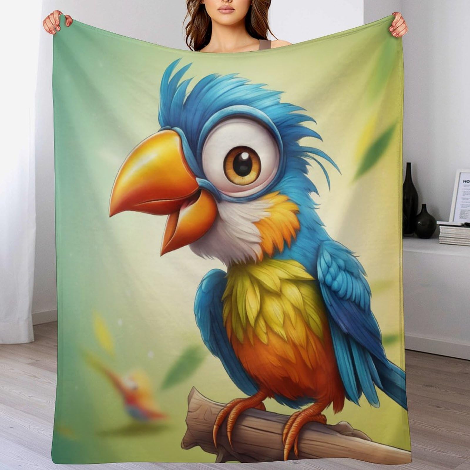 Couverture oiseau mignon et moelleuse en flanelle pour un confort absolu
