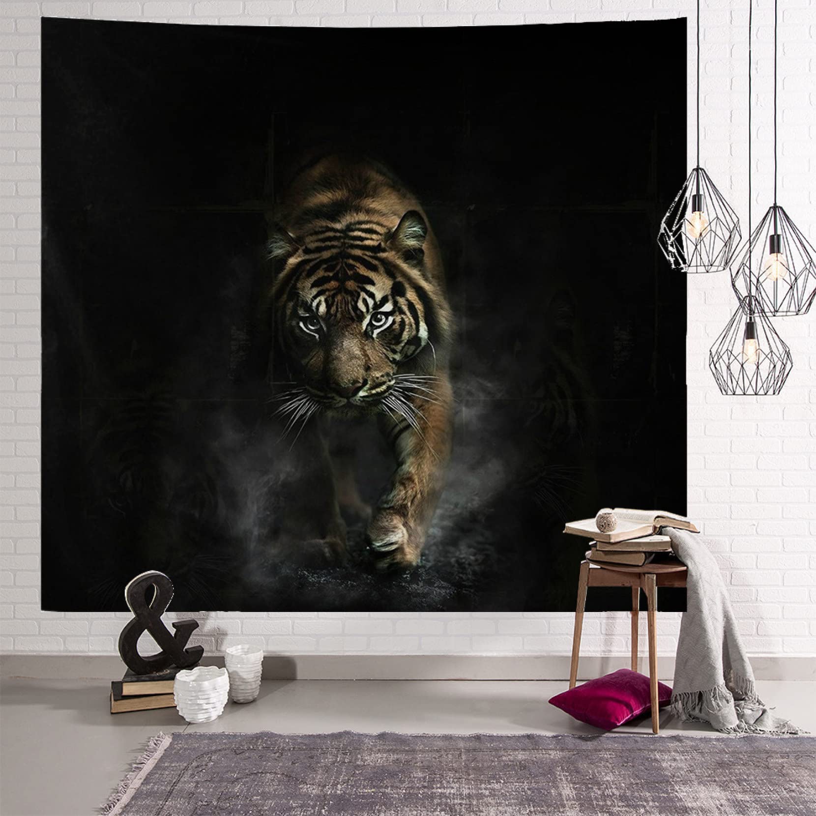 Amazon.co.jp: 動物柄 タペストリー 虎 タイガー おしゃれ壁掛け 装飾