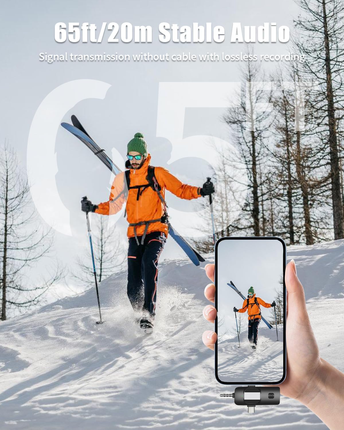 Wireless Lavailer Microphone for iPhone, Android, Camera, iPad, USB C, 4 in 1 Professional Mini Microphone with Noise Reduction, Wireless Mic for Video Recording, Vlog, YouTube, TikTok - Image 2