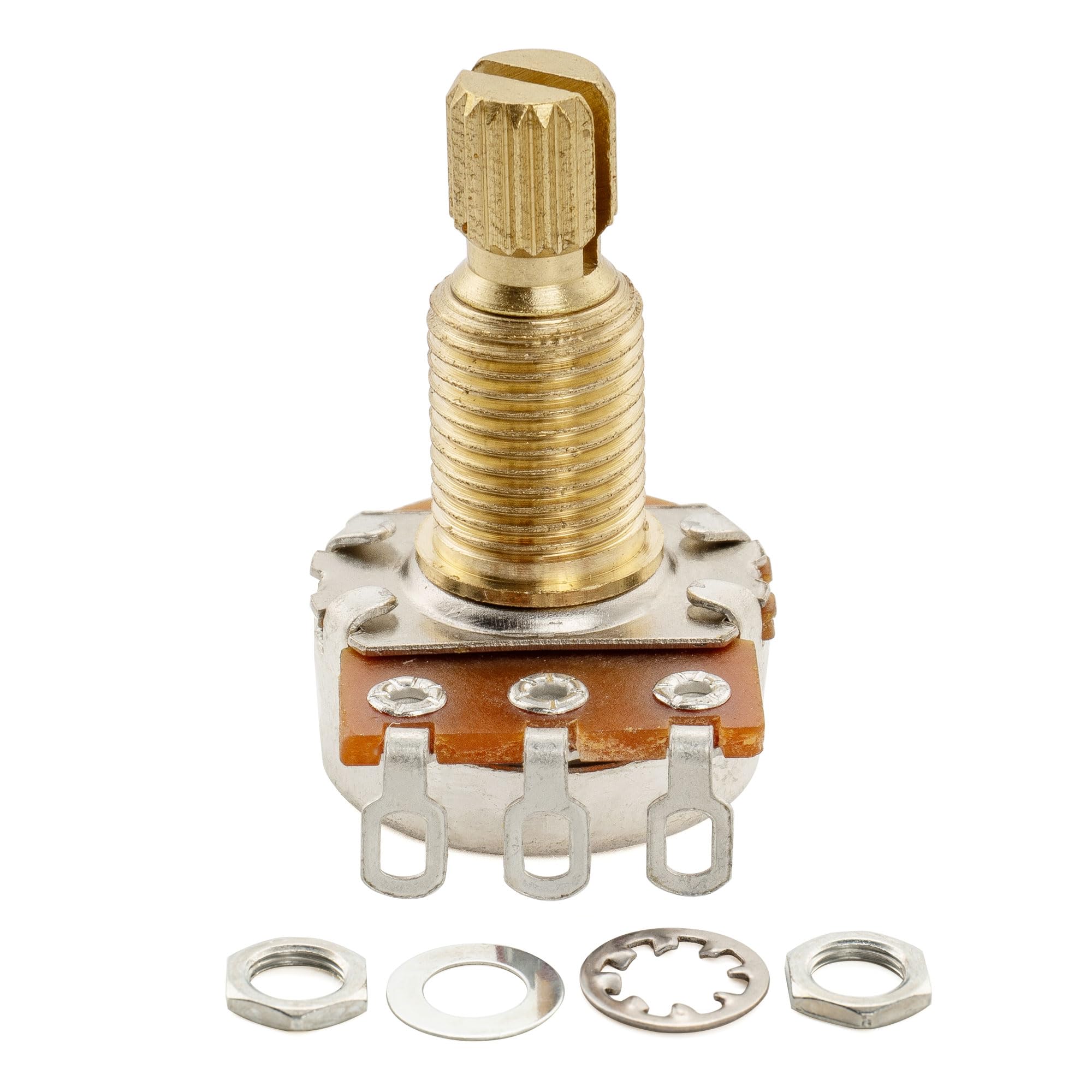Musiclily Pro Brass Gwint Mini Metryczna A500K Potencjometr Gitaryowy Liniowy do Gitary Elektrycznej i Basowych (4 szt.)