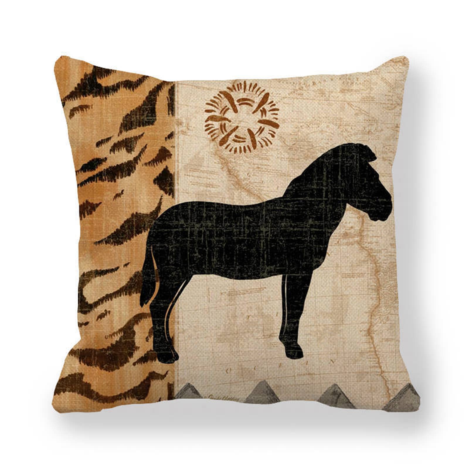 Federe per Cuscini,Copricuscini Divano Moderna fodere Cuscini Decorativi Set di 4 Stampa leopardo animale giraffa Quadrate Federe Decorative Lino per Casa Soggiorno Camera da Letto Decorazione 55x55cm