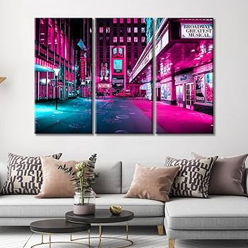 Amazon.co.jp: TUMOVO ニューヨーク 街 壁装飾 ネオン風景写真 3