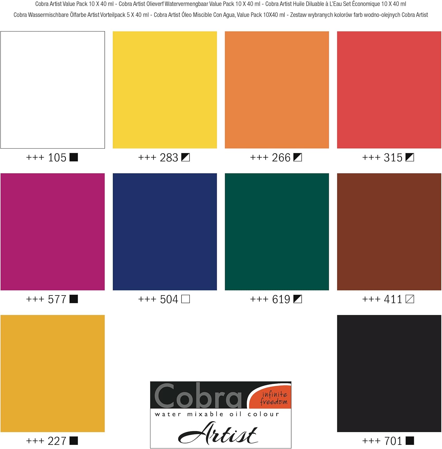 Cobra Artist Value Pack 10 X 40 ml (21820510)