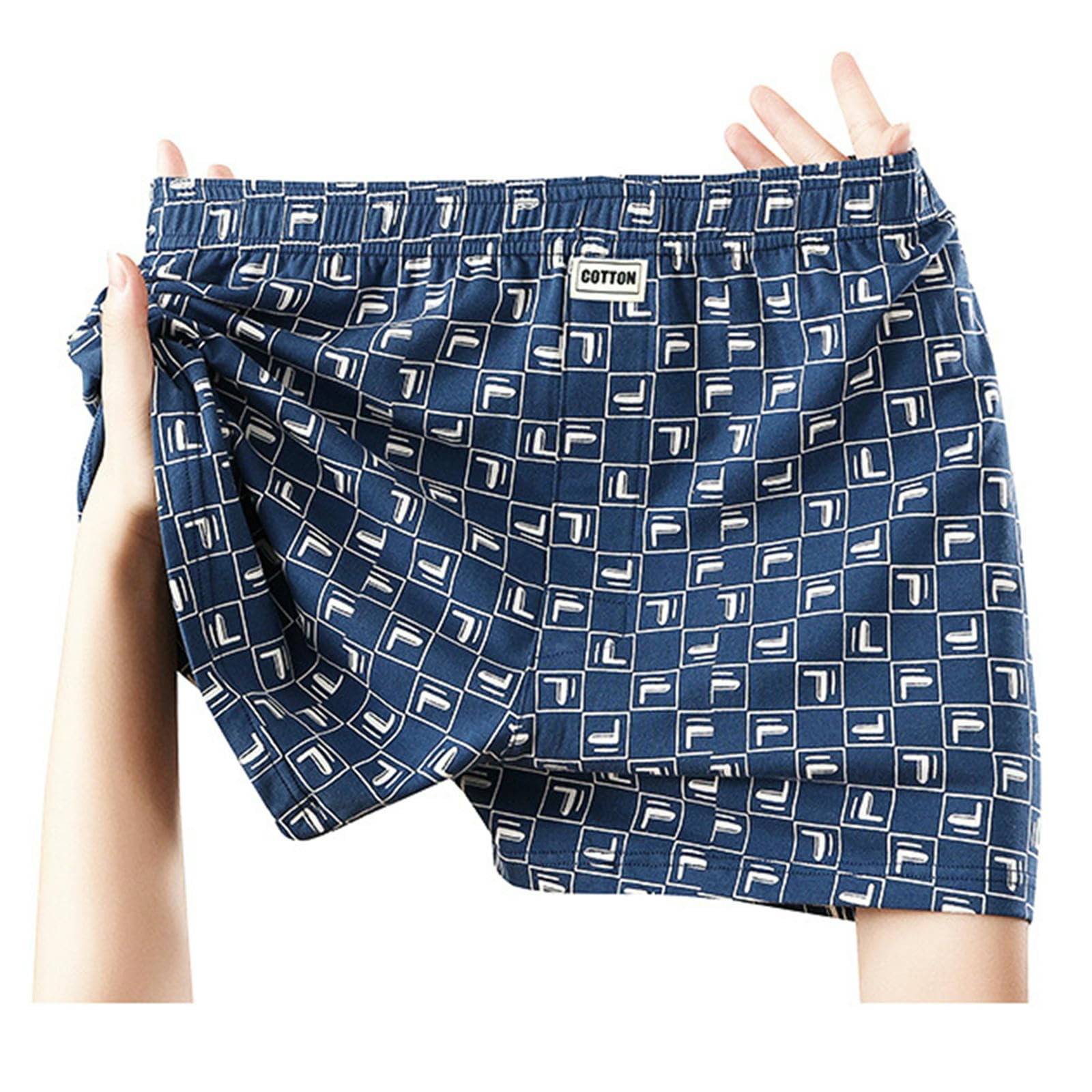 Bokserki męskie bielizna w kratę Mid-Rise Bokserki Slipy 40 liczb bawełna luźne cienkie oddychające bokserki 3-pak niebieskie 2XL
