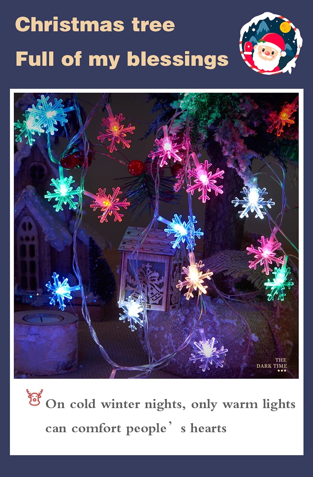 Stringa Luminosa a Fiocco di Neve a LED da 6 m,luci Decorative Natalizie per Interni ed Esterni,Festa di Compleanno (alimentata a Batteria)