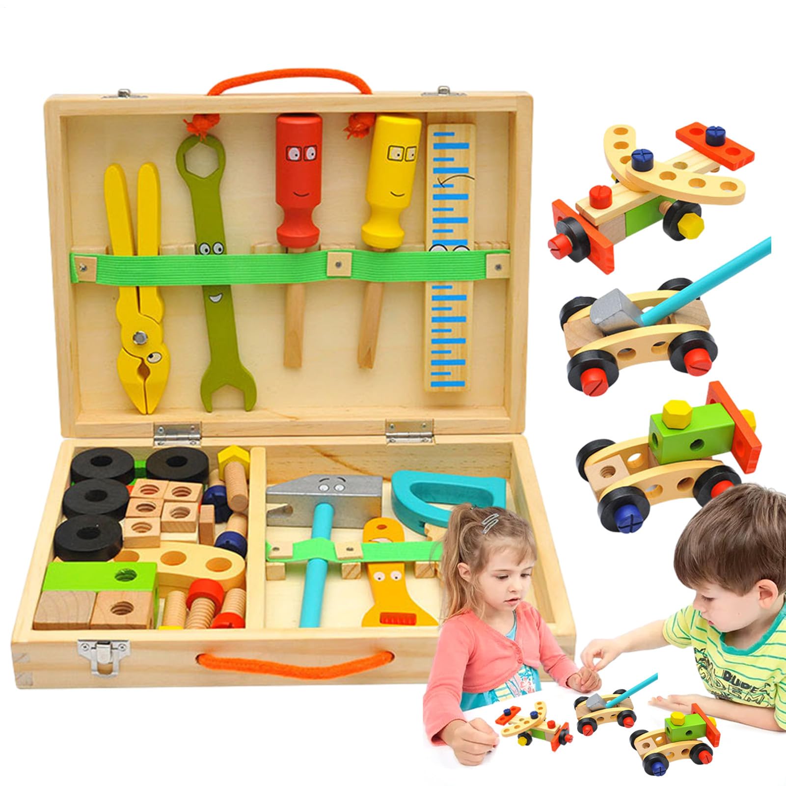 Kit di Utensili per Bambini Ragazzi e Ragazze Giocattoli Educativi STEM in | Set di Giochi con Cassetta Attrezzi Per Casa Cameretta Asilo Scuola Materna Compleanno