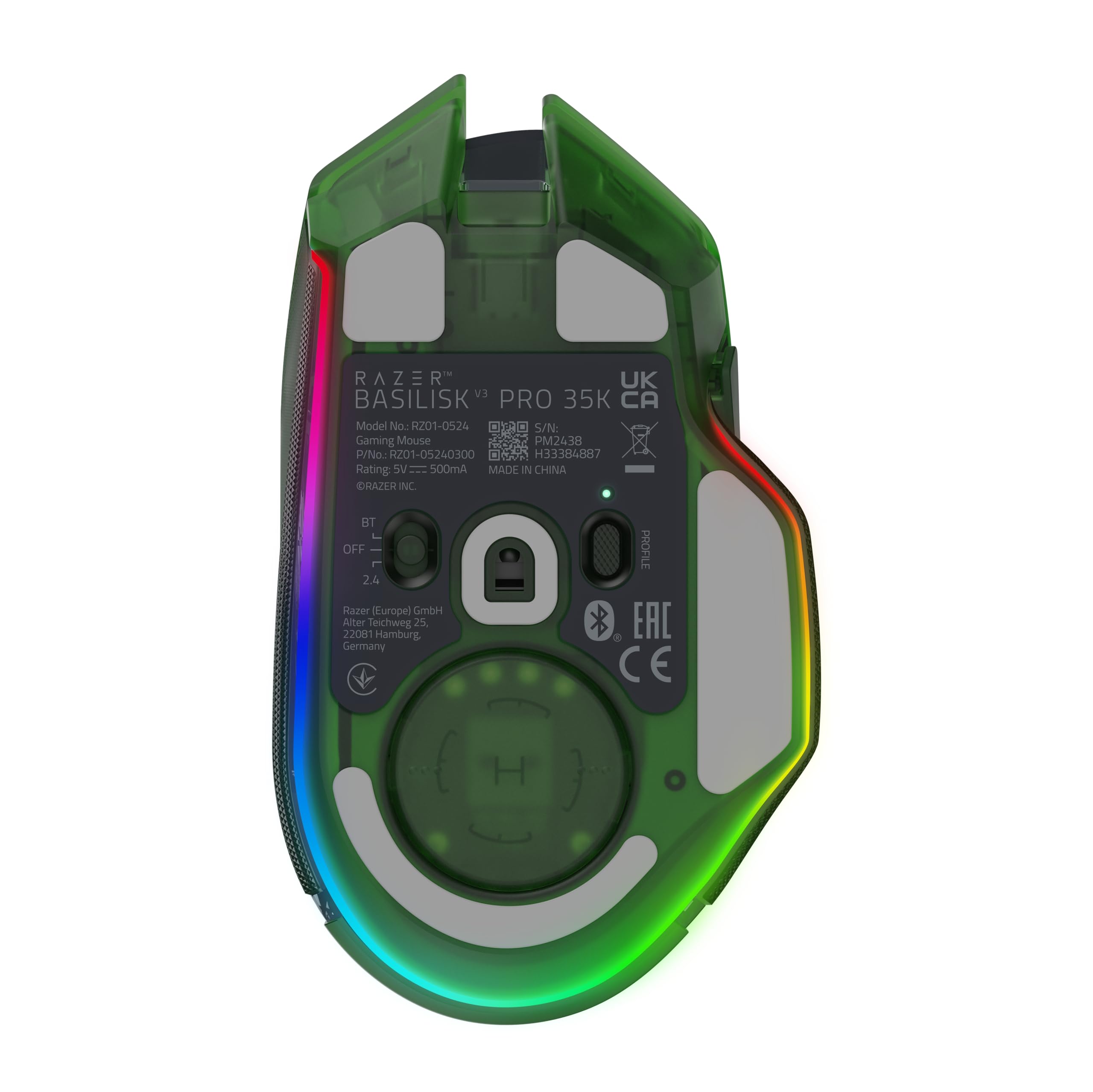 Razer レイザー Basilisk V3 Pro 35K Phantom ワイヤレスエルゴノミック RGB ゲーミングマウス - Razer