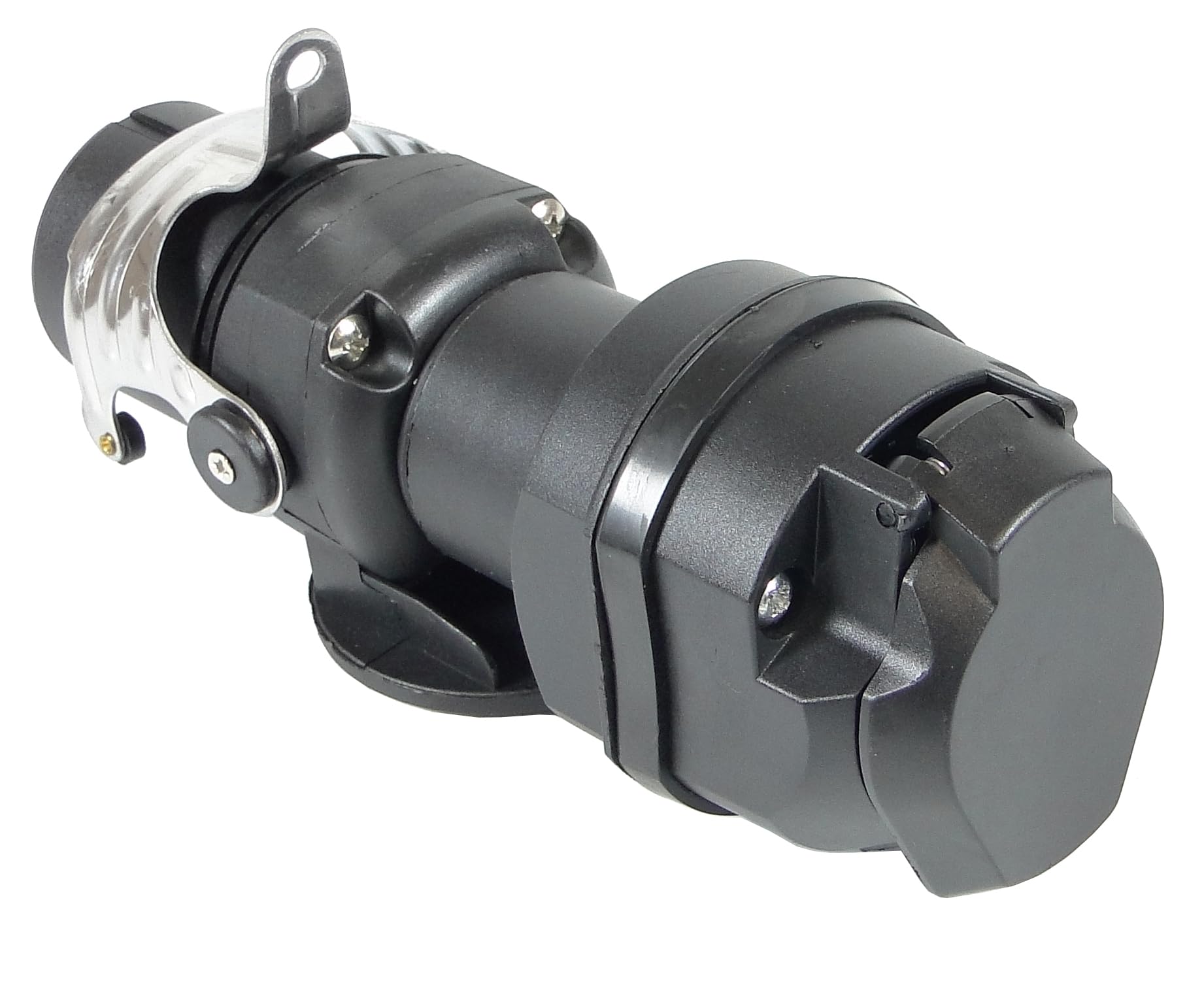 Konwerter napięcia 7P 12V na 15P 24V | Adapter do przyczepy 7P/12V ISO1724 do pojazdu 15P/24V ISO12098 | Bezpieczne i wytrzymałe połączenie