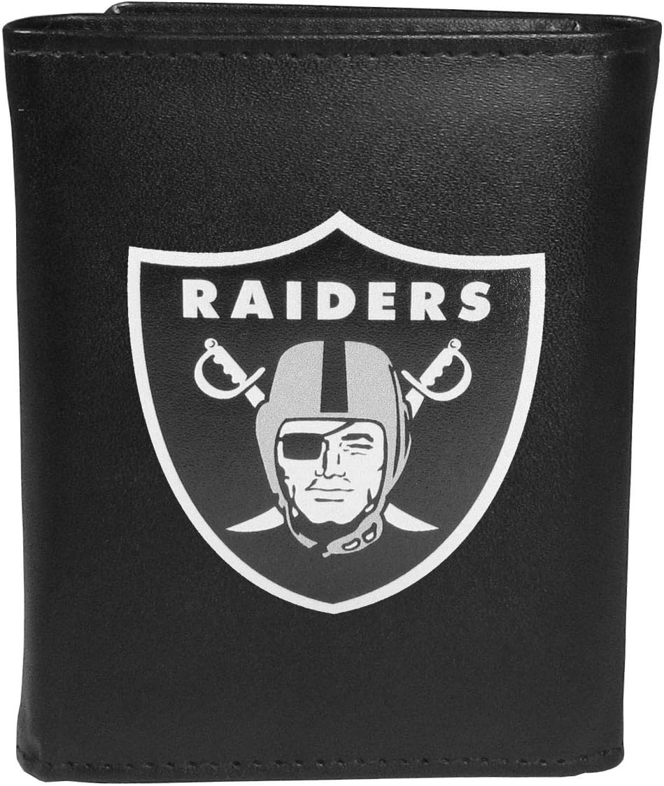Siskiyou Sports NFL Las Vegas Raiders Mens Tri-fold Wallet & Color Money Clip, Black, One Size