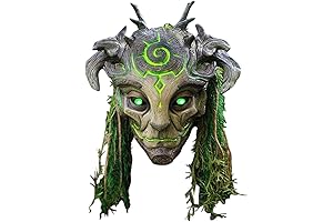 Halloween Forest Spirit Mask – Luminescent, Realistic Tree Patterned, Elven Face Mask